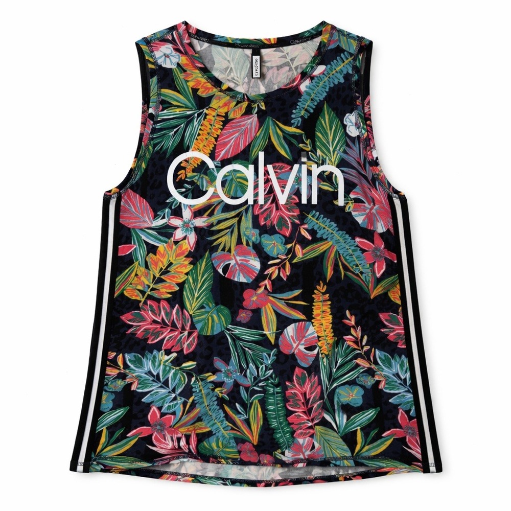 Calvin Klein Performance Womens S Tropical Floral Leopard Maximalist Dopamine